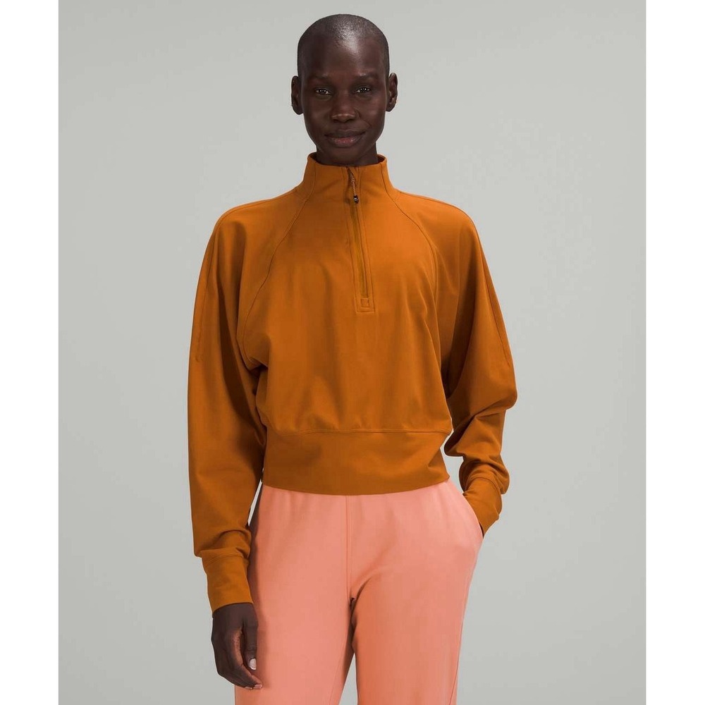 Lululemon Butternut Brown Ready To Rulu Half-Zip Pullover Size 8/10